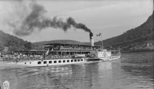 Personen-Seitenraddampfer "Leipzig" (1929, Werft Laubegast) in Böhmen