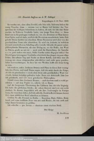 Henrik Steffens an August Wilhelm von Schlegel, Kopenhagen, 21.11.1803