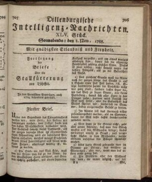 XLV. Stück. Sonnabends : den 8. Nov., 1788.