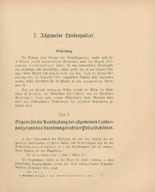 F. Allgemeine Landespolizei