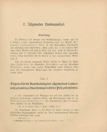F. Allgemeine Landespolizei