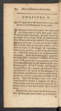 Chapitre V. Que les Réformez enseignent tout ce qui peut servir à la sanctification & au salut.