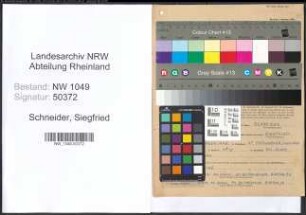 Entnazifizierung Siegfried Schneider , geb. 15.10.1905 (Laborant)