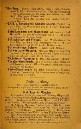 Führer durch München und seine Umgebung : Mit den vollständ Katalogen der beiden Pinakotheken der Glyptothek u. der Schack'schen Galerie. (Nebst Plänen & Grundrissen) (Umschlagtitel: Ganz München für 2 Mark)