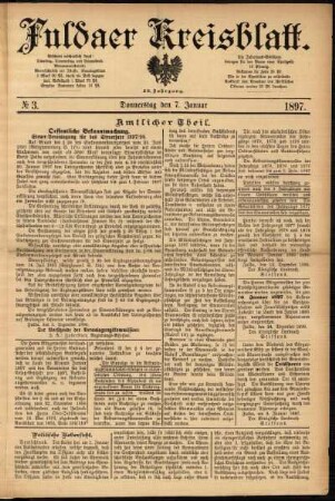 Ausgabe vom Donnerstag, den 07. Januar 1897.