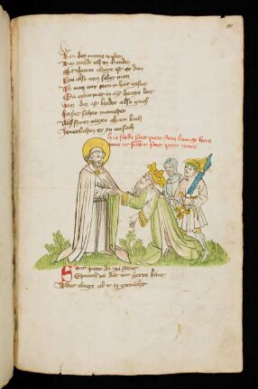 Der König fällt vor St. Peter auf die Knie