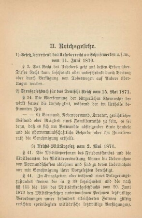 II. Reichsgesetze
