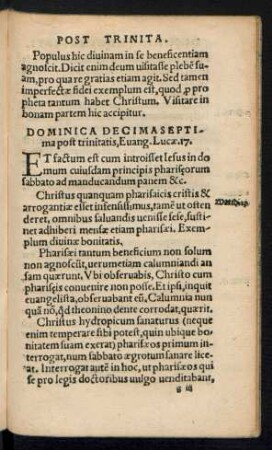 Dominica Decimaseptima post trinitatis ...