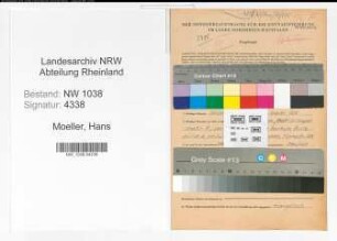 Entnazifizierung Hans Moeller , geb. 14.04.1907 (Ingenieur)