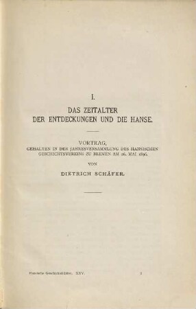 Hansische Geschichtsblätter : = Hanseatic history review. 25 = Bd. 9. 1897. - 1898