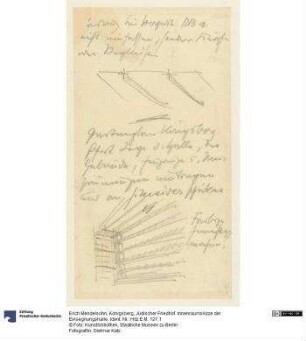 Königsberg, Jüdischer Friedhof. Innenraumskizze der Einsegnungshalle