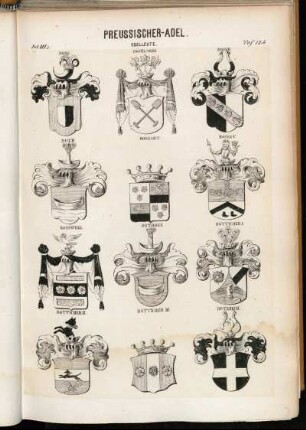 Taf. 124. Bose. - Böselager. - Bosse. - Both. - Bossart. - Bosset. - Bosswell. - Bothmer. - Bötticher I. - Bötticher II. - Bötticher III. - Botzheim