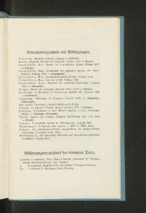 Literaturverzeichnis mit Abkürzungen.