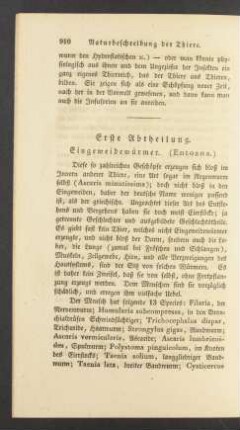 Erste Abtheilung. Eingeweidewuermer. (Entozoa.)