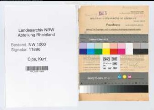 Entnazifizierung Kurt Clos, geb. 23.09.1910 (Bankinspektor)