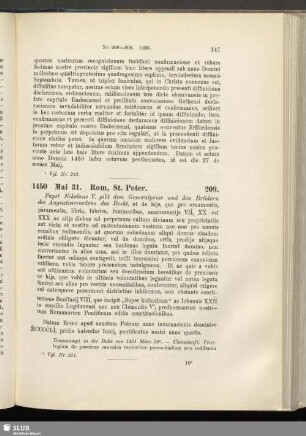 209. 1450, Mai 31. Rom, St. Peter