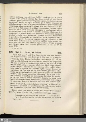 209. 1450, Mai 31. Rom, St. Peter