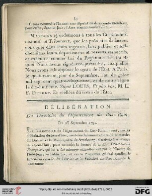 Délibération du Directoire du Département du Bas-Rhin
