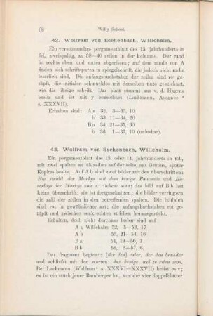 43. Wolfram von Eschenbach, Willehalm.