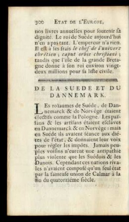 De La Suede Et Du Dannemark.