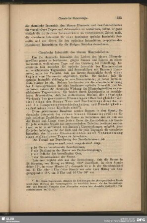 Chemische Intensität des blauen Himmelslichts