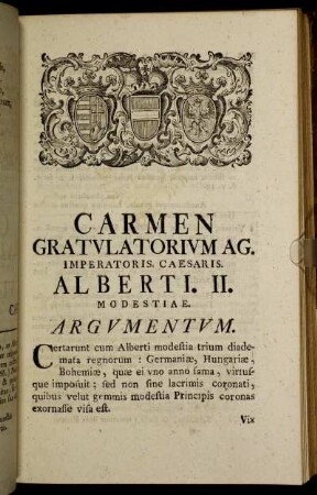 Carmen Gratvlatorivm AG. Imperatoris. Caesaris Alberti. II. Modestiae.