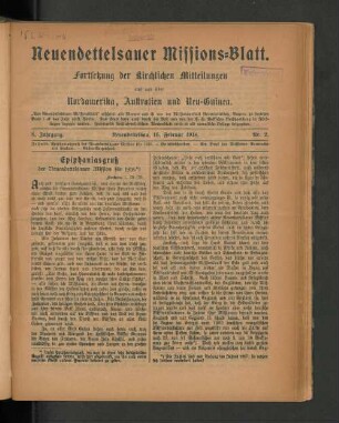 16. Februar 1918. Nr. 2.