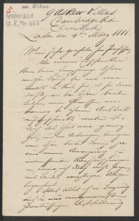 Brief an Friedrich Wilhelm Jähns : 04.03.1881