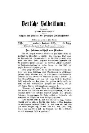 Zur Friedensbotschaft aus Moskau