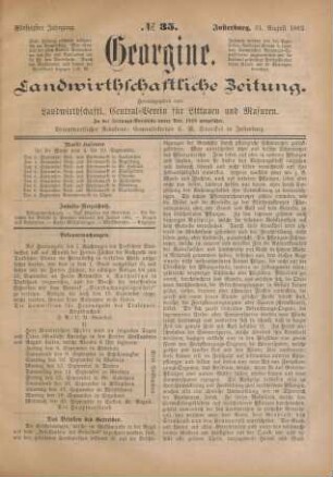 Fünfzigster Jahrgang. No. 35. Insterburg, 31. August 1882.