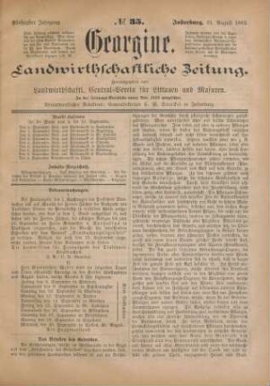 Fünfzigster Jahrgang. No. 35. Insterburg, 31. August 1882.