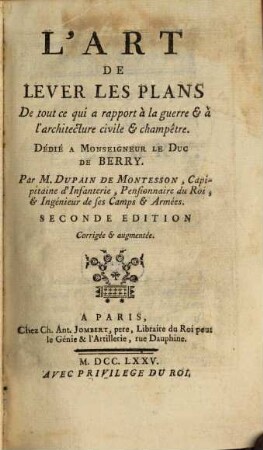 L' art de Lever les Plans