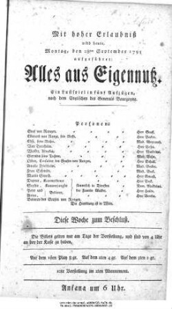 Alles aus Eigennutz