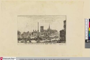 Veuë de la place de Gréue, et de l'Eglise nostre Dame