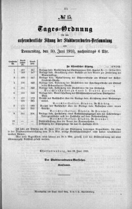 Tages-Ordnung No. 15 (225-226), 30. Juni 1910