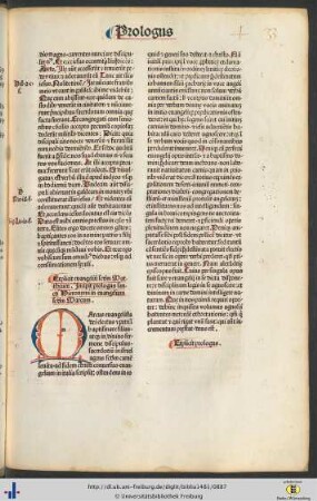Prologus sancti Hieronymi in evangelium secundum Marcum