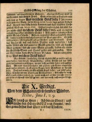 Die X. Predigt. Von dem Schamroth stehenden Sünder