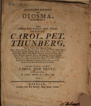 Diss. botan. de diosma