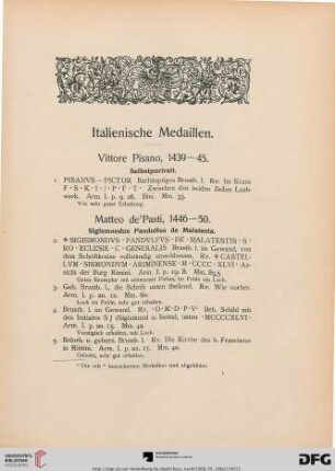 Italienische Medaillen (Nr. 1-88)