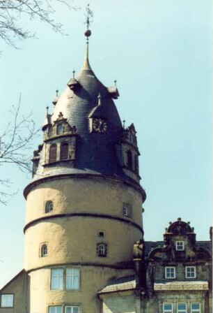 Blick auf den Schlossturm. Detmold. Schlossplatz