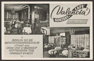 Ansichtskarte Konzert-Café "Valencia", Reichenberger Straße 16