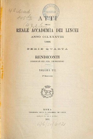 Rendiconti. 7. 1891, Sem. 2