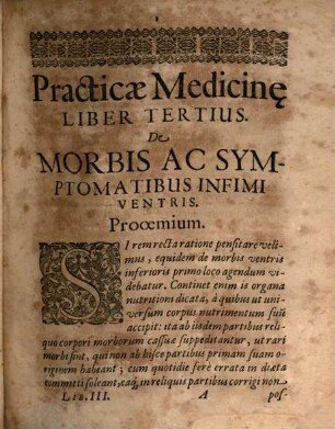 Liber ... Practicae Medicinae, 3. De Morbis Ac Symptomatibus Infimi Ventris