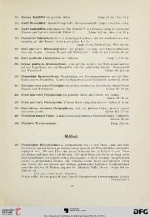 Möbel, Ölgemälde, Aquarelle, Stiche, Lithographien (Nr. 267-281)