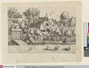 [Country House with a Ditch; Landhaus mit Graben]