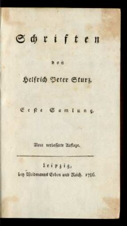 Samml. 1: Schriften