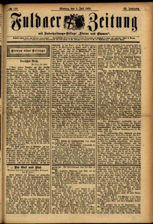 Erste Ausgabe vom Montag, den 01. Juli 1895.