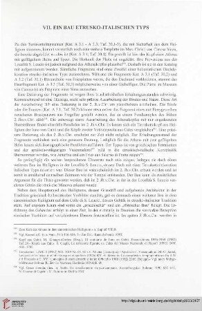 VII. Ein Bau etrusko-italischen Typs