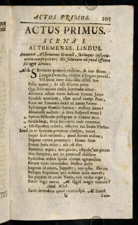 305-317, Actus Primus. - Actus Secundus.
