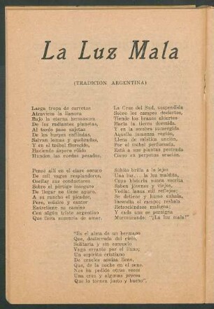 La Luz Mala : ¡Tradición argentina!